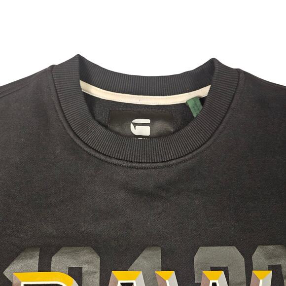 G-STAR RAW DOT Sweater Sweatshirt Mens XS Dark Black Graphic Crewneck Streetwear - Picture 4 of 15